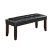 Dining Bench with Faux Leather Upholstery and Chamfered Feet Black By Casagear Home BM232883