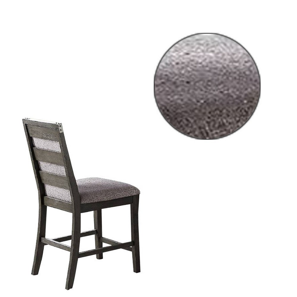 Wooden High Chairs with Upholstered Seat and Backrest Set of 2 Gray BM232886