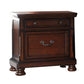 Two Drawers Wooden Nightstand with Bun Feet Brown By Casagear Home BM232901