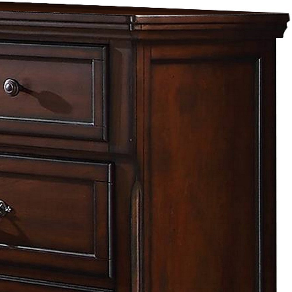 Wooden Dresser with Seven Drawers and Bun Feet Brown By Casagear Home BM232903