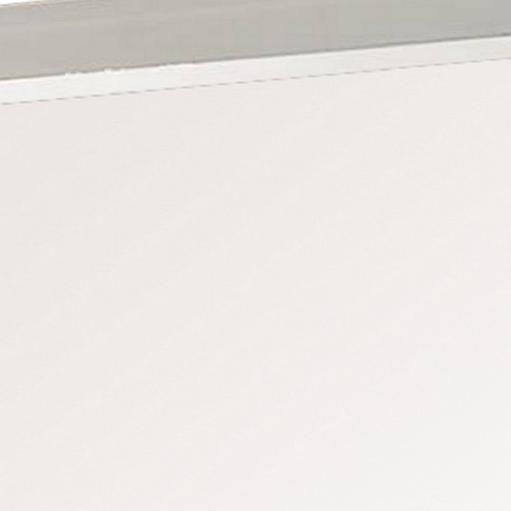 Modern Mirror with Rectangular Frame an Molded Details, White