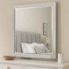Modern Mirror with Rectangular Frame an Molded Details, White