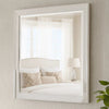 Modern Mirror with Rectangular Frame an Molded Details, White