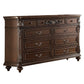 Nine Drawers Wooden Dresser with Molded Details, Brown By Casagear Home