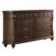 Dresser | Nine Drawers | Molded Details | Wood | Brown