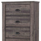 48 inch 4 Drawer Wooden Chest with Cup Pulls Gray By Casagear Home BM232918