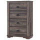 48 inch 4 Drawer Wooden Chest with Cup Pulls, Gray By Casagear Home