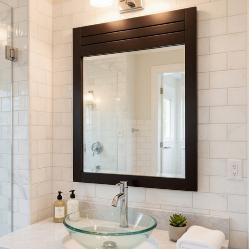 Wall Mirror with Wooden Carvings and Scrolled Frame, Gold