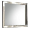 Wall Mirror | Wood | Beveled Edges | Mounting Hardware | Silver
