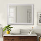 Wooden Rectangular Wall Mirror with Beveled Edges, White By Casagear Home