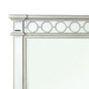 Wooden Raised Geometric Pattern Frame Mirror with Beveled Edges Silver BM232985