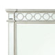 Wooden Raised Geometric Pattern Frame Mirror with Beveled Edges Silver BM232985