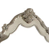 Wooden Arched Wall Mirror with Floral Design, White