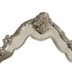 Wooden Arched Wall Mirror with Floral Design, White