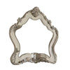 Wooden Arched Wall Mirror with Floral Design, White