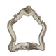 Wooden Arched Wall Mirror with Floral Design, White
