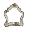 Wooden Arched Wall Mirror with Floral Design, White