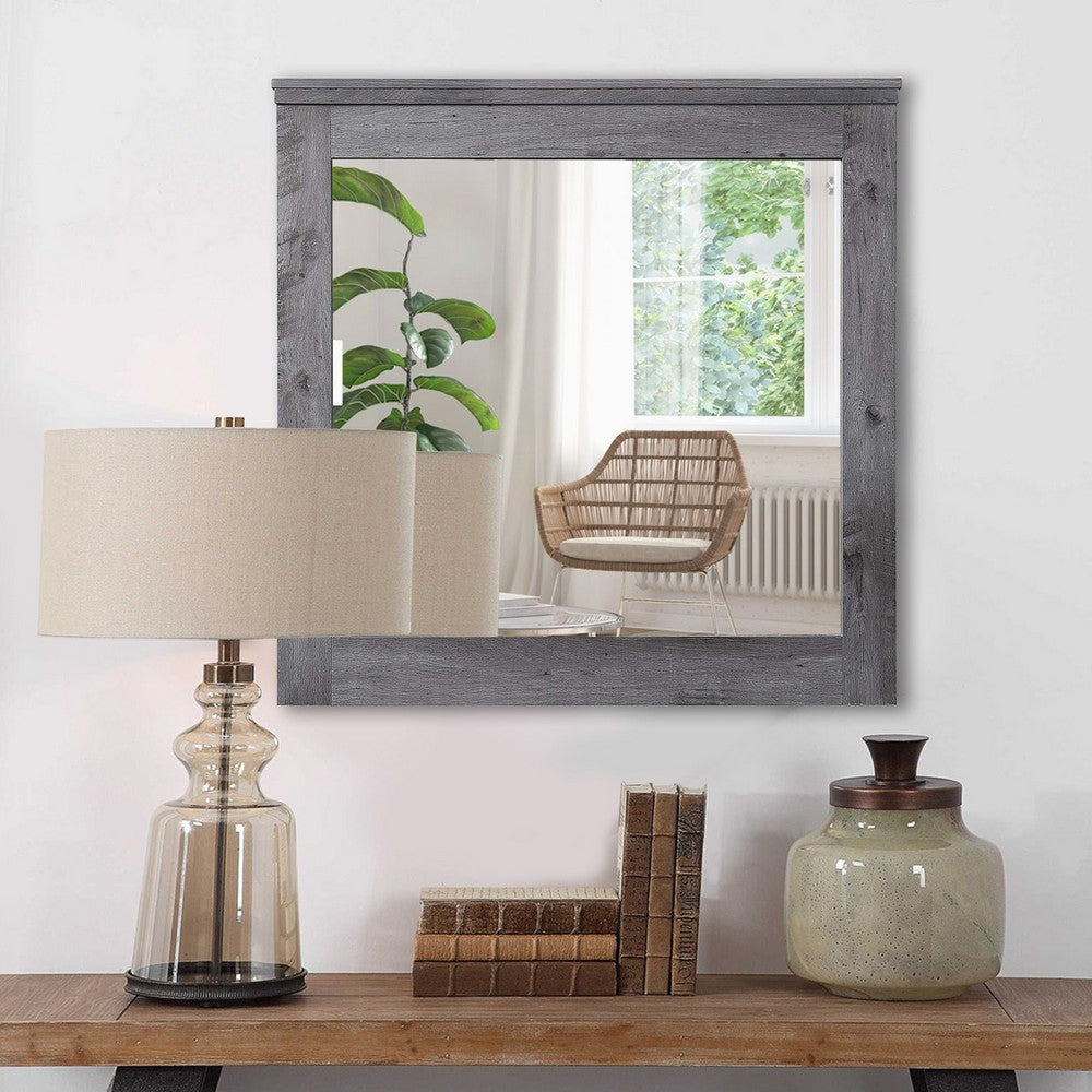 Wall Mirror | Traditional Wood | Rustic Style | Gray