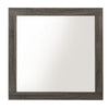 Transitional Style Rectangular Mirror with Natural Wood Grain Details, Gray
