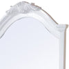 Transitional Style Wooden Wall Mirror with Crown Top White BM232998