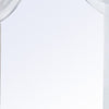 Transitional Style Wooden Wall Mirror with Crown Top, White