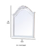 Transitional Style Wooden Wall Mirror with Crown Top, White