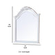 Transitional Style Wooden Wall Mirror with Crown Top, White
