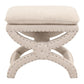 21 Inches Pillow Top Ottoman with Criss Cross Base, Beige By Casagear Home