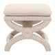 21 Inches Pillow Top Ottoman with Criss Cross Base Beige By Casagear Home BM233016