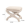 21 Inches Pillow Top Ottoman with Criss Cross Base, Beige By Casagear Home