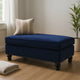 46 Inches Nailhead Trim Velvet Upholstered Ottoman, Blue