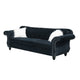 93 Inches Nailhead Trim Velvet Sofa with Crystal Tufting, Black