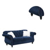 Loveseat | Nailhead Trim Velvet | 77" | Crystal Tufting | Blue