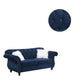 Loveseat | Nailhead Trim Velvet | 77" | Crystal Tufting | Blue