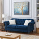Loveseat | Nailhead Trim Velvet | 77" | Crystal Tufting | Blue