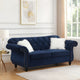 Loveseat | Nailhead Trim Velvet | 77" | Crystal Tufting | Blue