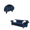 93 Inches Nailhead Trim Velvet Sofa with Crystal Tufting Blue