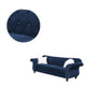 93 Inches Nailhead Trim Velvet Sofa with Crystal Tufting Blue