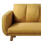 Adjustable Upholstered Sofa with Track Armrests and Angled Legs, Yellow By Casagear Home