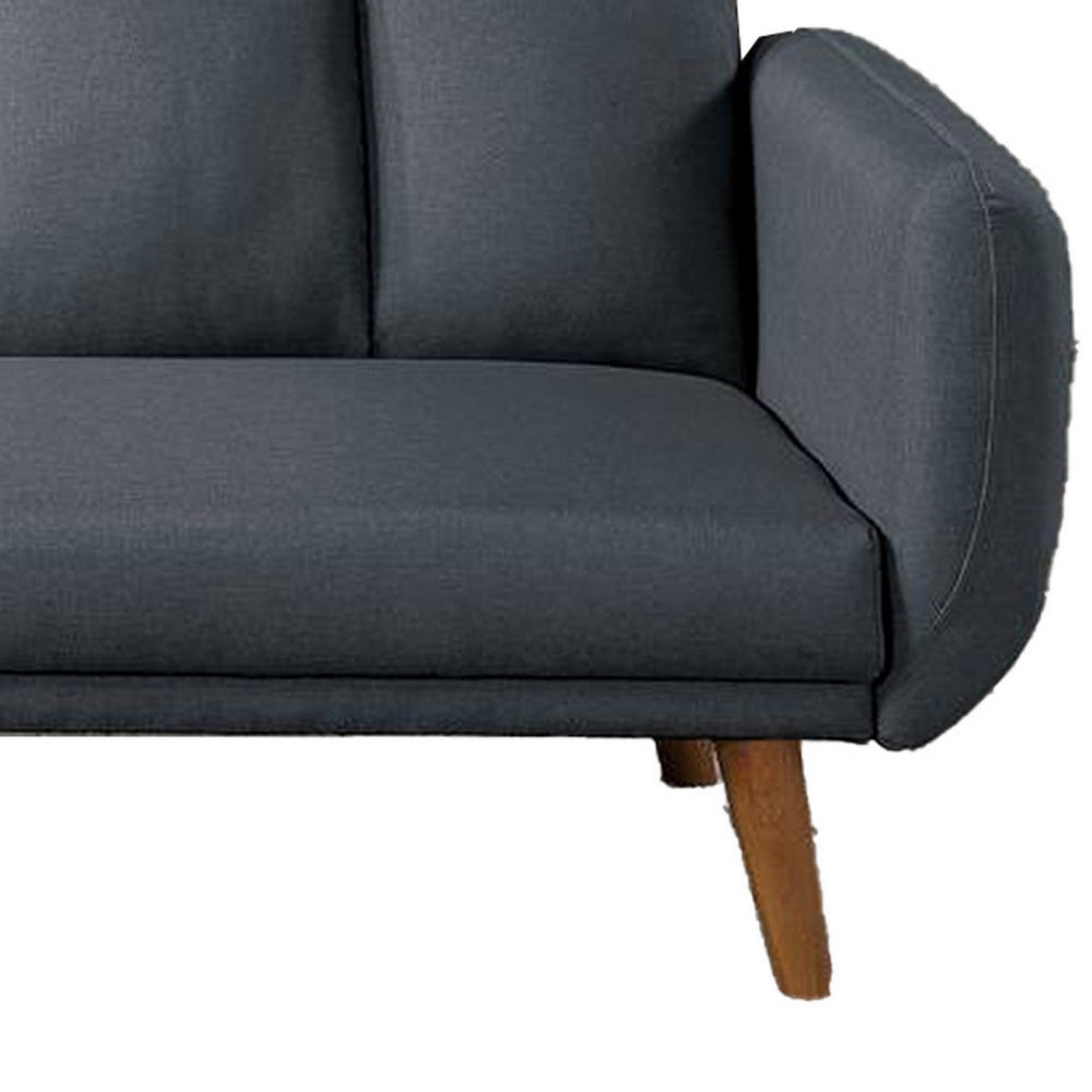 Adjustable Upholstered Sofa with Track Armrests and Angled Legs, Light Gray By Casagear Home