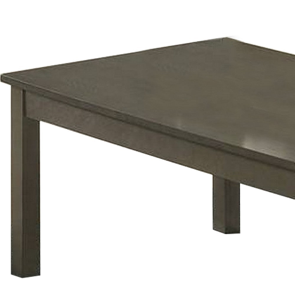 3 Piece Transitional Coffee Table and End Table with Block Legs Gray BM233095