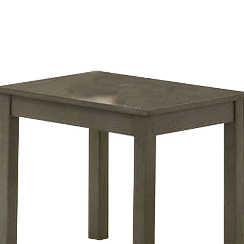 3 Piece Transitional Coffee Table and End Table with Block Legs Gray BM233095