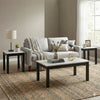 3 Piece Coffee & End Table Set | Faux Marble Top | Black & White