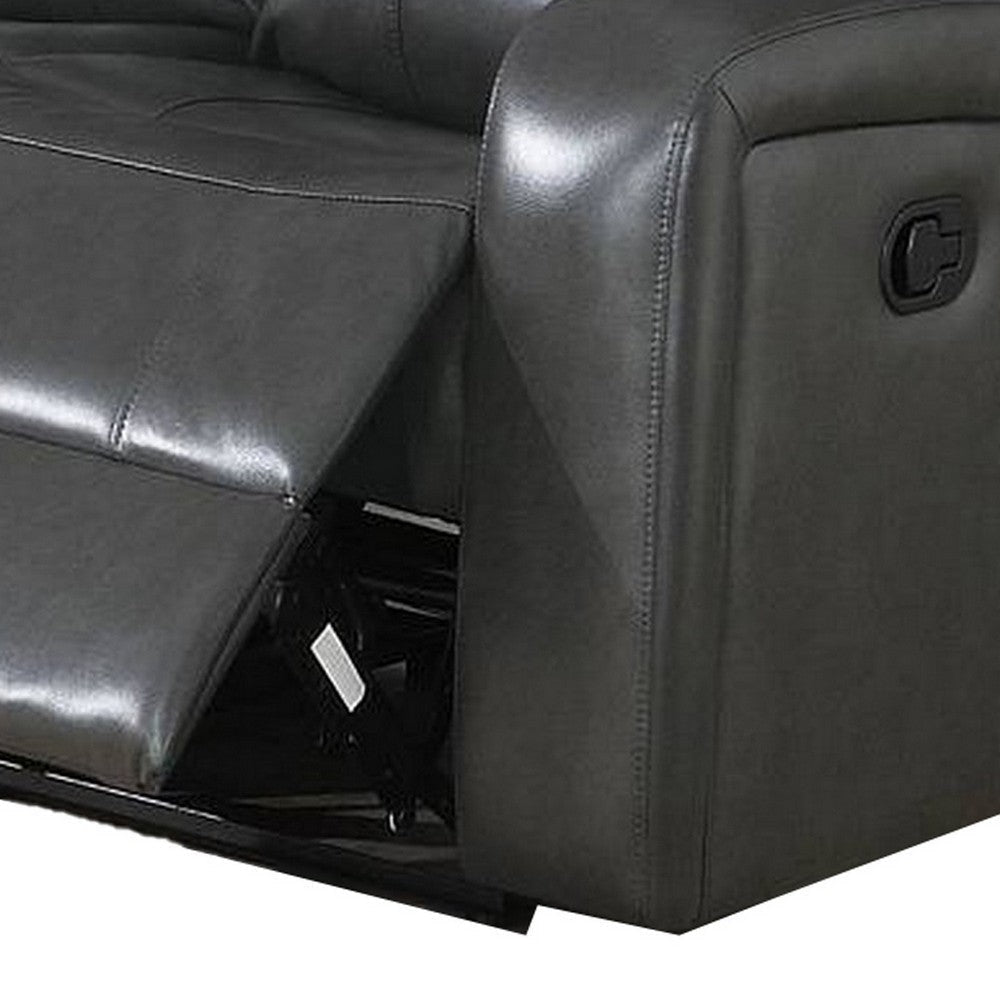 Upholstered Sofa with USB Port and Pillow Backrest Black By Casagear Home BM233101