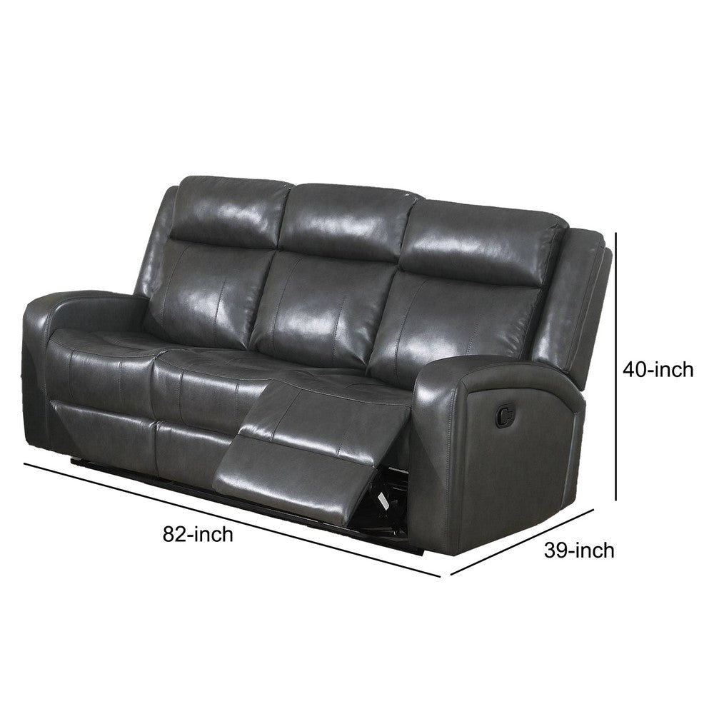 Upholstered Sofa with USB Port and Pillow Backrest Black By Casagear Home BM233101