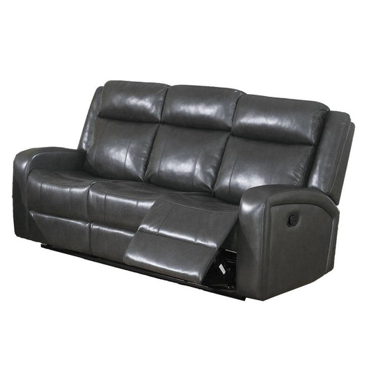 Upholstered Sofa with USB Port and Pillow Backrest, Black By Casagear Home