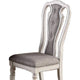 Dining Chair | Button Tufted Backrest | Padded Seat | Set of 2 | White & Gray