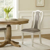 Dining Chair | Button Tufted Backrest | Padded Seat | Set of 2 | White & Gray