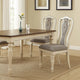 Dining Chair | Button Tufted Backrest | Padded Seat | Set of 2 | White & Gray