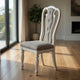 Dining Chair | Button Tufted Backrest | Padded Seat | Set of 2 | White & Gray